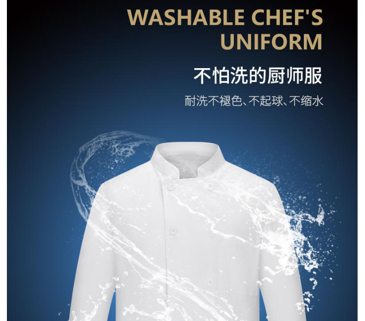 (Instant-Pick Double-Row Cotton Chef Work Clothes Ready Stock) Classic Unisex Double-Row Cotton Long-Sleeved Chef Clothes Restaurant School Cafeteria Back Kitchen Open Work Clothes Black/White M-4XL