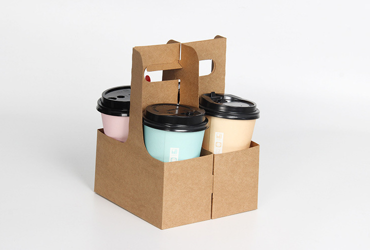 (Instant-pick Handled Cup Holder Ready Stock) (Box/500 Pcs) Coffee Milk Tea Takeaway Portable Cup Holder Packed Cup Holder 2 Cups 4 Cups Free Combination