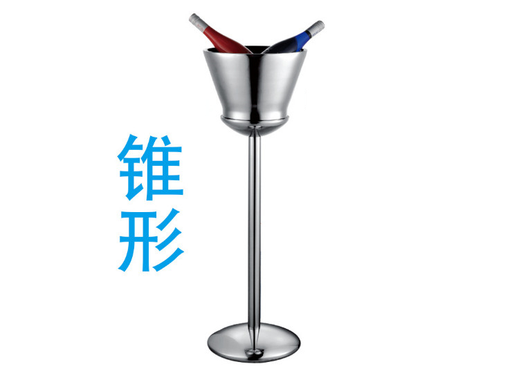 Cone Champagne Barrel Barrel Double Layer Insulation Stainless Steel Champagne Ice Bucket Set Beer Red Wine Ice Bucket Taper Cone Ice Bucket