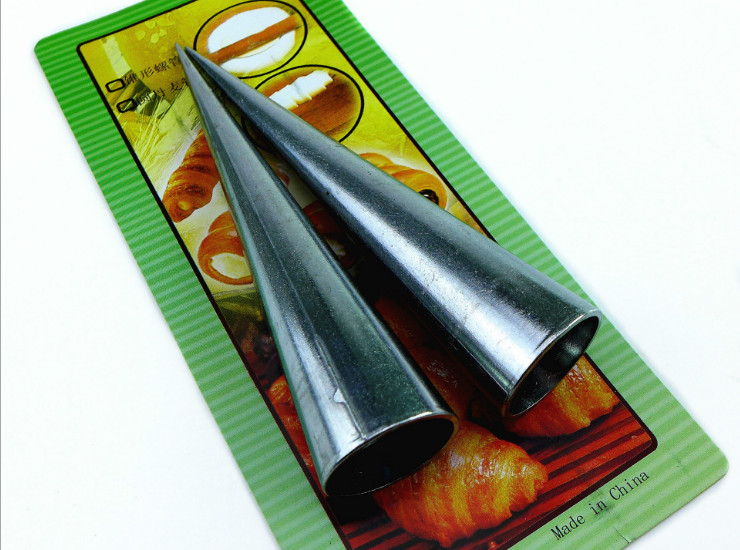 锥形螺管2件套 做牛角 螺旋面包用具 铝制羊角丹麦面包模烘焙工具