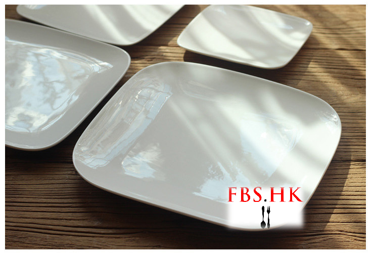 創意中西餐盤 四方形平盤牛排盤早餐點心盤 簡約白色陶瓷餐具