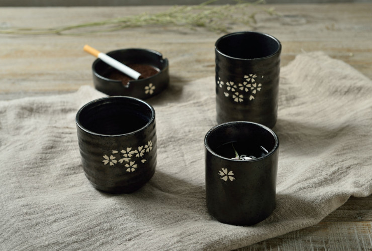 創意日式茶杯水杯陶瓷手繪杯功夫茶陶瓷杯料理櫻花杯子