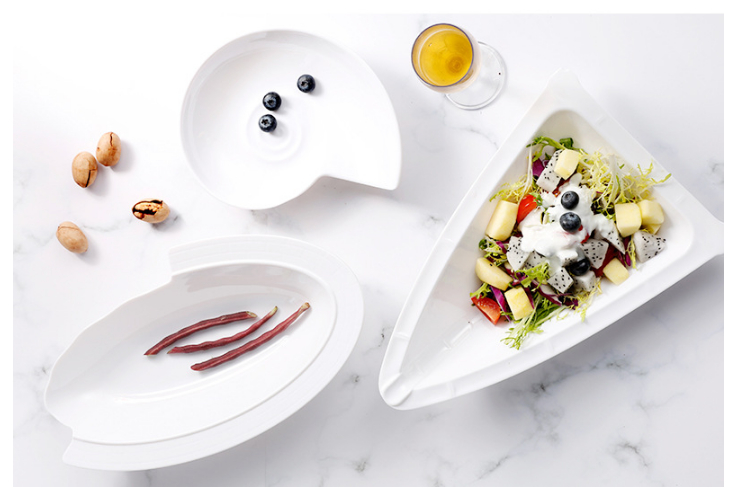 创意密胺汤碗酒店餐厅专用异形盘商用小吃碟耐摔仿瓷餐具 (多款多尺寸)