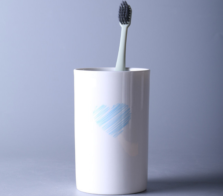 創意漱口陶瓷杯子刷牙口缸洗漱情侶水杯 圓形早餐杯 (多款)
