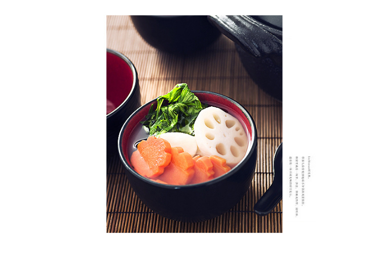 创意汤碗日式带盖面碗商用防烫仿瓷汤盅泡面碗日韩料理塑料小餐碗 (多款多尺寸)
