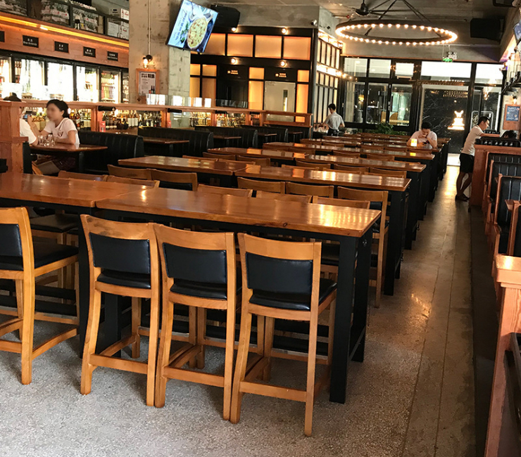 (訂製) 酒吧桌椅實木北歐現代簡約餐廳咖啡廳靠背高腳椅高吧凳 (運費及安裝費另報) - 關閉視窗 >> 可點按圖像