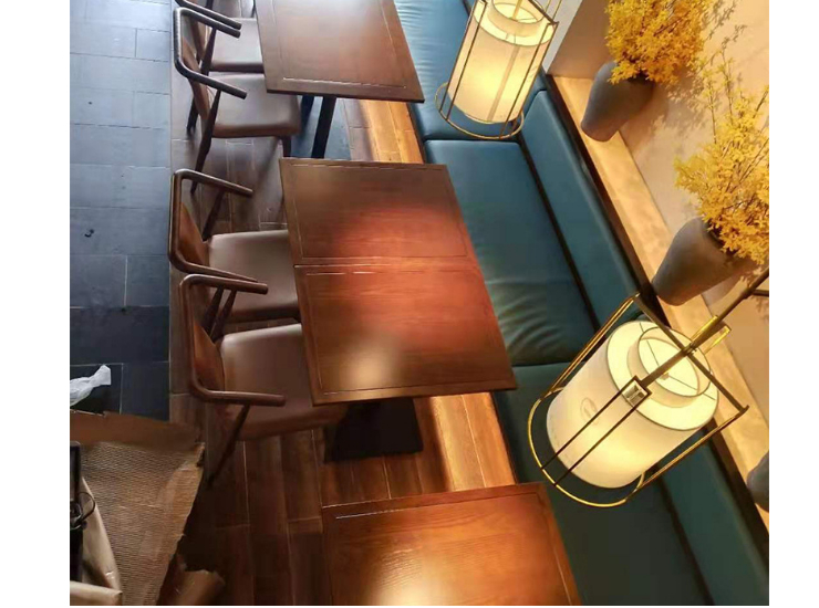 (Custom-Produced) Chinese Solid Wood Tea Restaurant Tables Chairs Tea Shop Tables Chairs Western Cafe Tables Chairs Tea Restaurant Sofa Seat Sofa Tables Chairs (Delivery & Installation Fee To Be Quoted Separately)