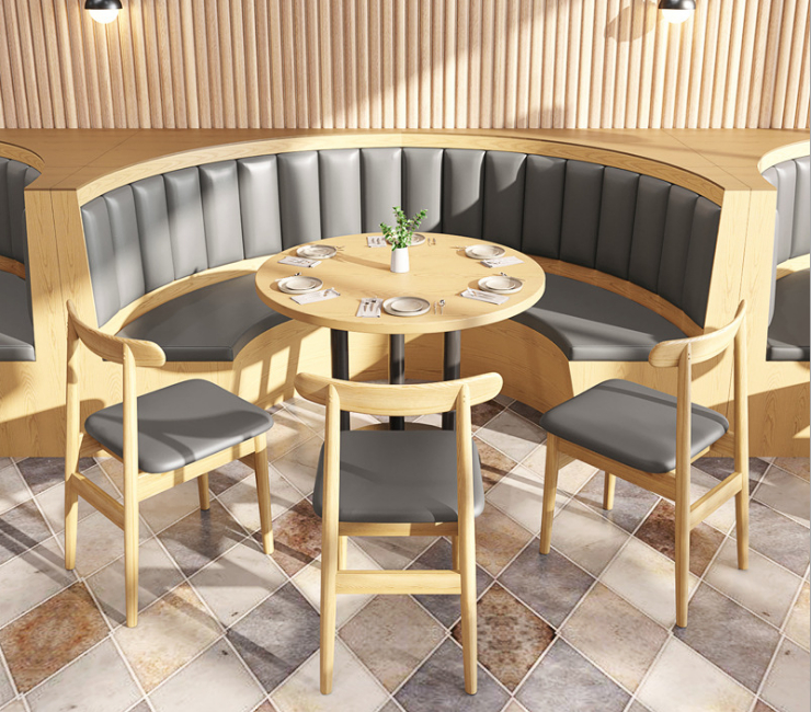 Dining Shop Table and Chair Combination Restaurant Booth Milk Tea Dessert Shop Coffee Western Restaurant Simple Leisure Negotiation Area Sofa (Delivery & Installation Fee To Be Quoted Separately)