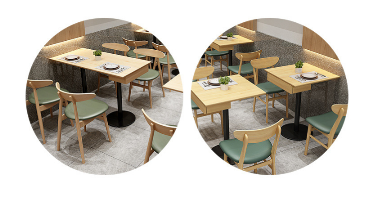 餐飲桌椅組合 咖啡廳自助餐廳麵館餐廳帶抽屜桌連鎖店 奶茶店桌椅 (運費及安裝費另報)