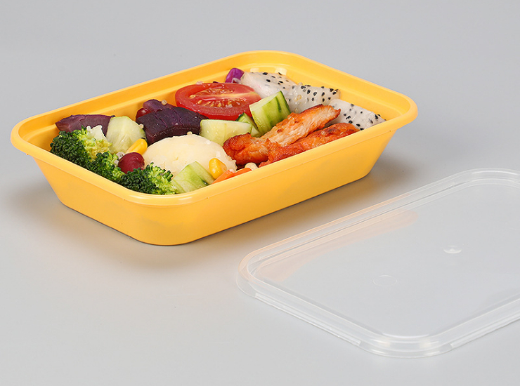 (Box / 300 Sets) Disposable Lunch Box Double Layer Plastic Packaging Box Takeaway Salad 350Ml Fast Food Box (Including Home Delivery)