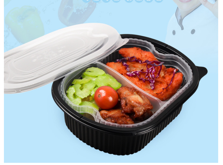 (箱/200套) 一次性飯盒 雙層pp塑料帶蓋外賣打包快餐盒 (包運送上門)
