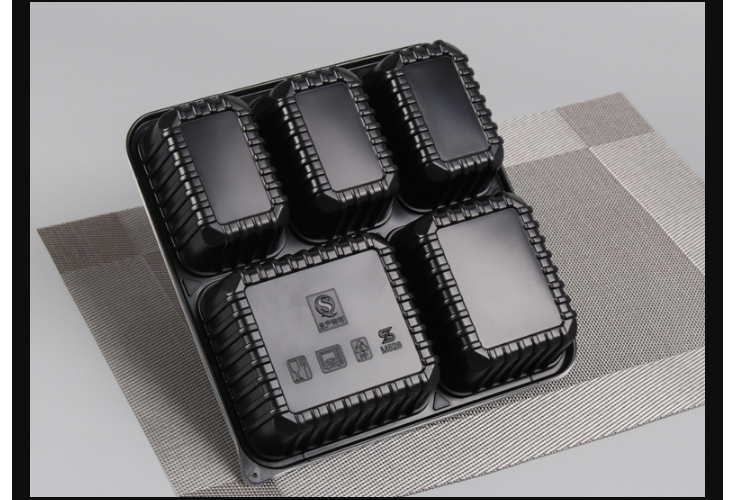 (箱/200套) 一次性饭盒 塑料五格外卖盒 便当快餐盒 (包运送上门)