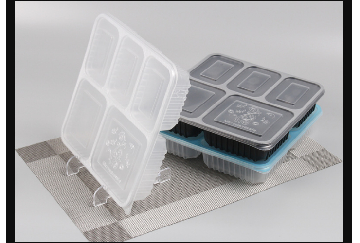 (箱/200套) 一次性飯盒 塑料五格外賣盒 便當快餐盒 (包運送上門)