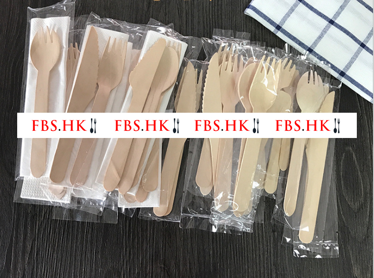 (Box/1600 Sets) Disposable Takeaway Tableware Hotel Supplies Opp Packaging Wooden Knife Fork Spoon Plus Tissue Set (Door Delivery Included)