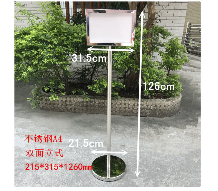 (Instant-Pick Stainless Steel Signs Ready Stock) Double-Sided A4 Stainless Steel Vertical Signs Outdoor Signs Billboards Indoor Signs