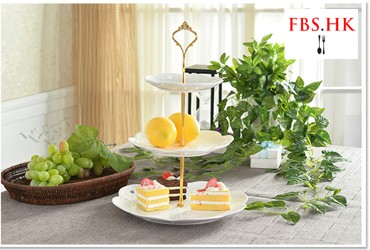 歐式蝴蝶白色浮雕三層盤 水果蛋糕盤 下午茶點心盤 時尚創意婚慶生日