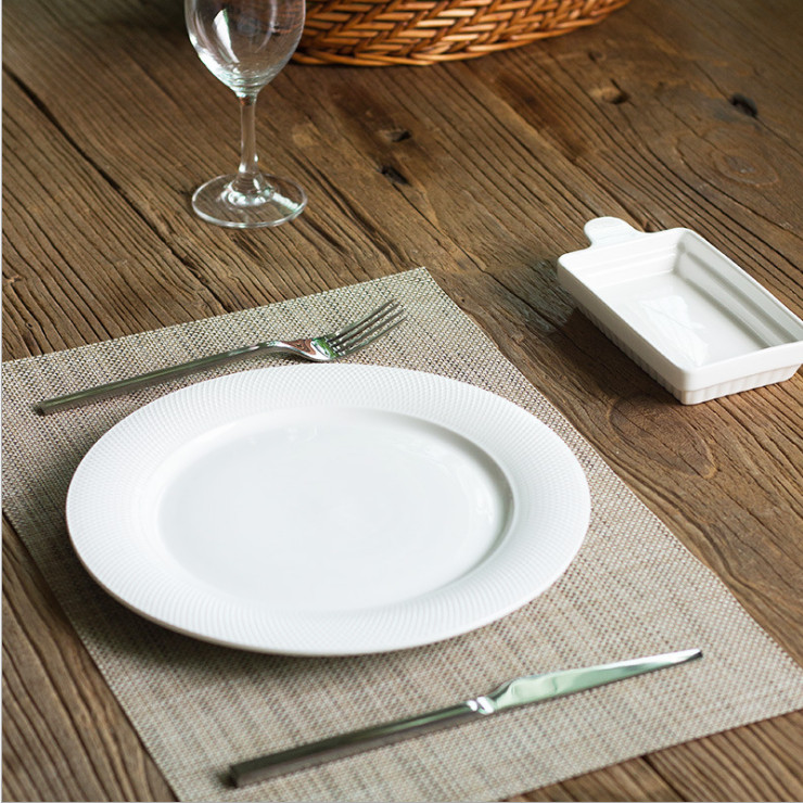 歐式創意素色PVC隔熱墊西餐餐桌墊 特斯林仿亞麻2*2隔熱環保餐墊