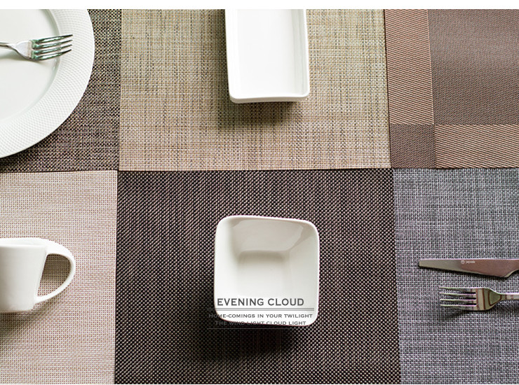 欧式创意素色PVC隔热垫西餐餐桌垫 特斯林仿亚麻2*2隔热环保餐垫