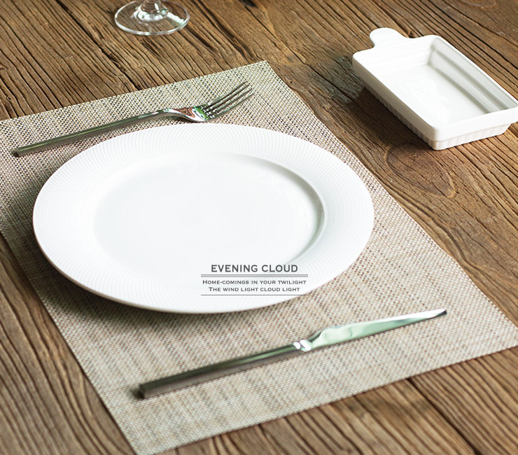 European Creative Plain Pvc Insulation Mat Western Table Dining Table Mattress Imitation Linen 2 * 2 Insulated Green Placemat