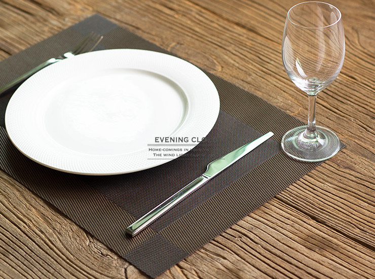 欧式创意素色PVC隔热垫西餐餐桌垫 特斯林仿亚麻2*2隔热环保餐垫