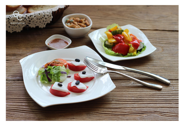 歐式純色陶瓷餐具創意風車西餐盤菜盤水果早餐盤餐廳