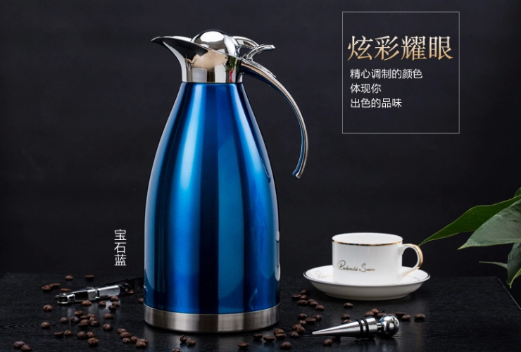 歐式全鋼真空保溫壺 不銹鋼歐式壺 雙層歐式真空咖啡壺