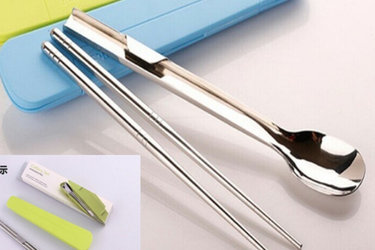 New-style Korean 304 Stainless Steel High Class Tableware Chopsticks Spoon Set