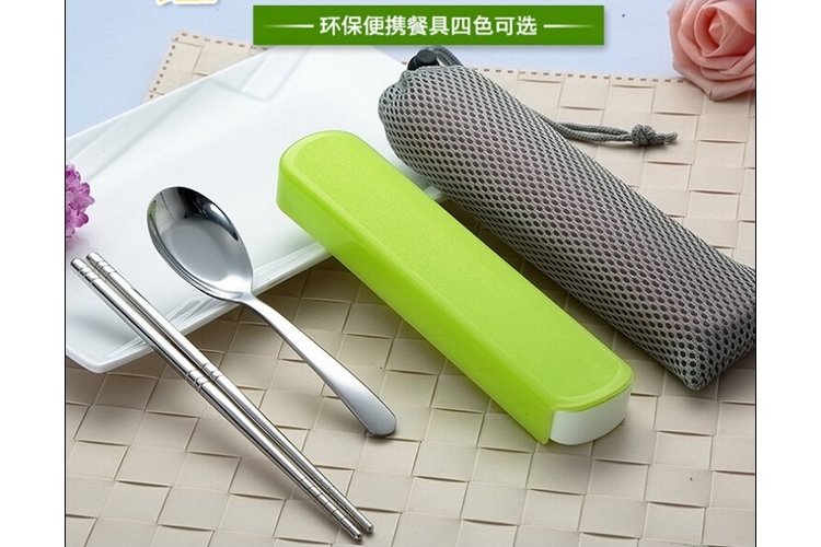 Korean Creative Environmentally friendly Easy-carry Tableware Set Chopsticks Spoon Sets (Bag NOT included - Bags needs purchase)