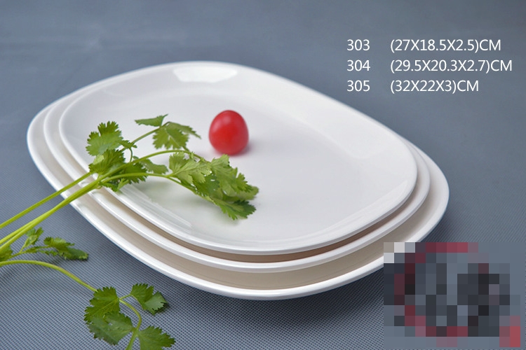 White Plastic Rectangular Dish