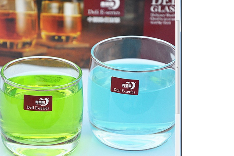 (Whole Box) Green Apple Whisky Glass Beer Glass Creative Glass Milk Glass Fruit Juice Glass