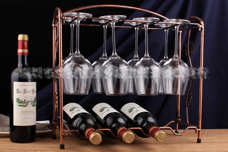 Bronze Detacheable Wine Rack Glass Cup Holder Two-use Hanging Rack