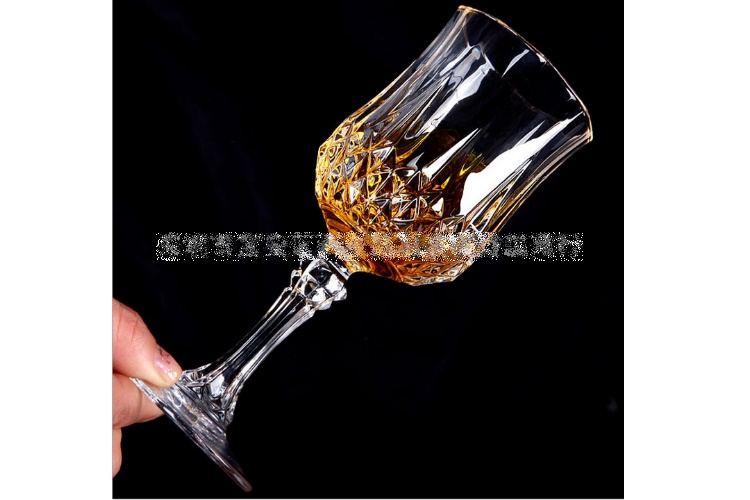 (Whole Box) Wine Glass Diamond High-leg Glass Crystal-glass Glass Wine Glass Wine Glass