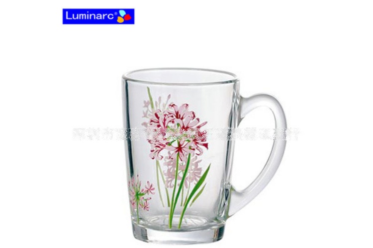 (Whole Box) France Luminarc Beer Glass Tea Glasses Early-morning Flower-printed Tempered Glass 手Glasses