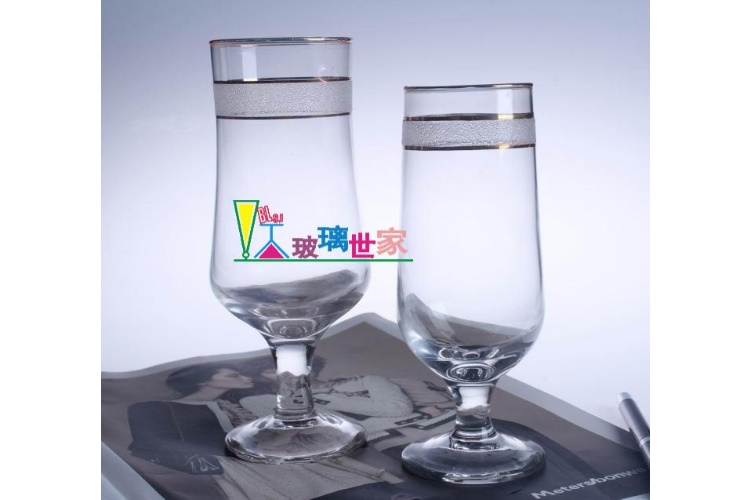 Matte Gold-sided Glasses Fruit Juice Glass High-leg Beer Glass Water Glasses