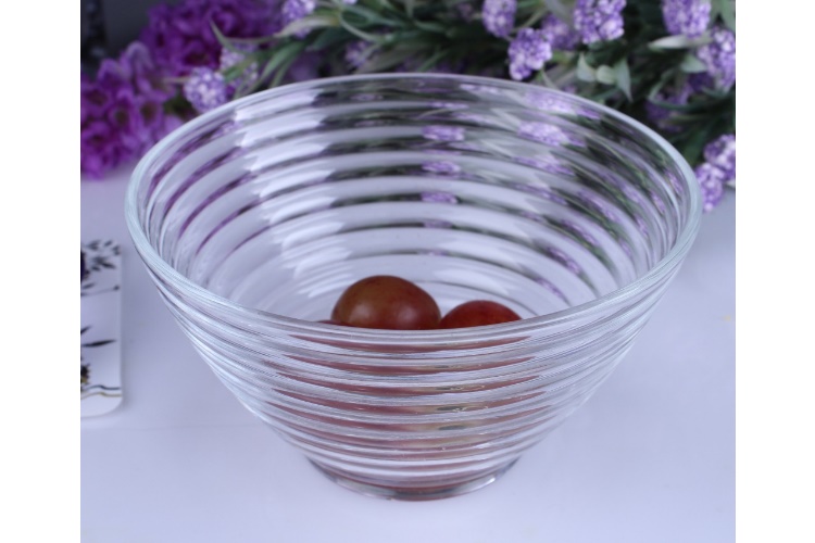 Thickened Tempered Spiral-pattern Glass Bowl Soup Bowl Rice Bowl Salad Bowl Egg-stirring Bowl Shatterproof
