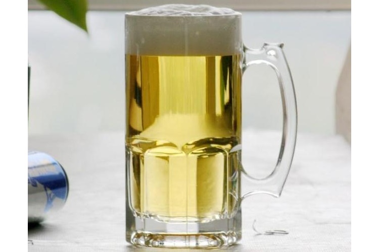 1L超大加厚玻璃啤酒杯 果汁杯 飲料杯 茶杯 帶把扎啤杯