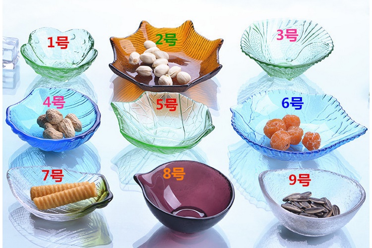 KTV Bar Colorful Glass Snack Plate Ice-cream Bowl Melon Seed Fruit Plate Colorful 小Bowl