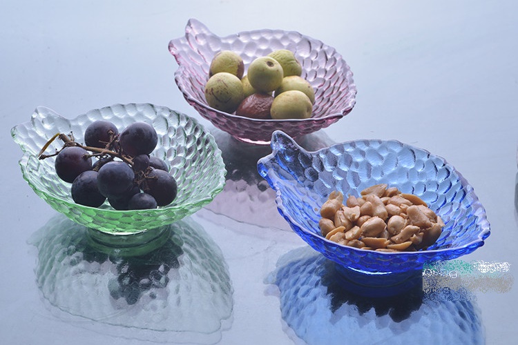 Colorful Glass Snack Plate Hand-made Plate Dried Fruit Plate Bar Fruit Plate