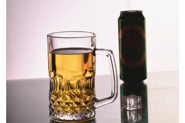 Creative Carved-design Glass Handled Glasses Beer Glass Fruit Juice Tea-drink Glasses Drinks Glasses