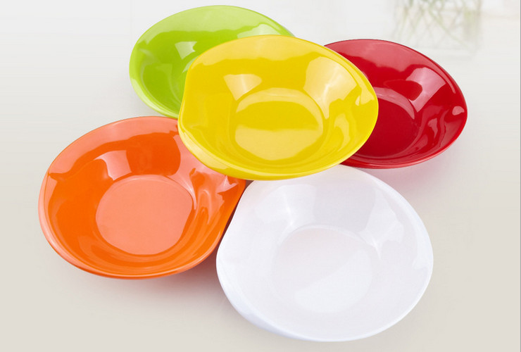 High-class A5 Melamine Ceramic-like Colorful Round Cold Food Plate Seasoning Sauce Dish