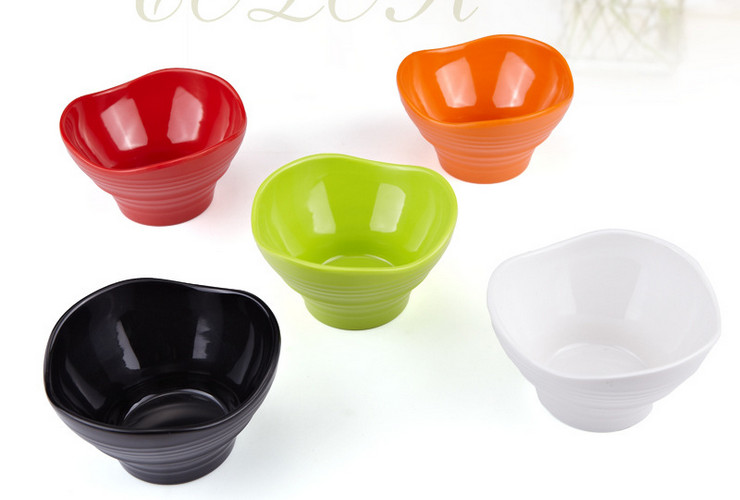 High-class A5 Melamine Ceramic-like Colorful High-leg Soup Bowl Rice Bowl Small Bowl
