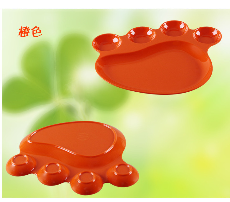 High-class A5 Melamine Ceramic-like Colorful Children Kids 5-Cell Meal Plate