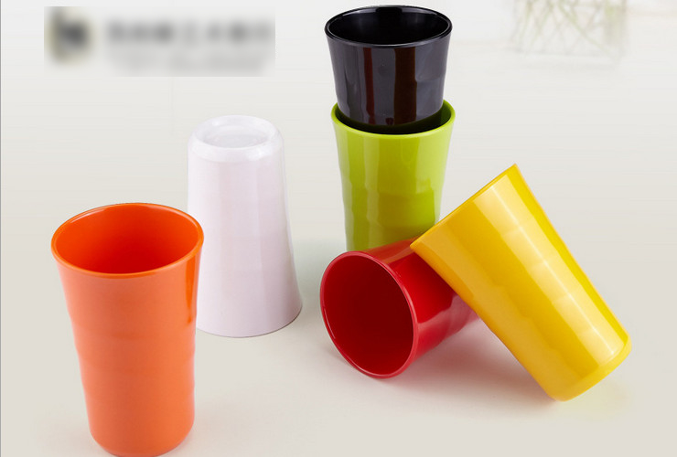 High-class A5 Melamine Ceramic-like Colorful Screw-pattern Water Tea Cup 450ML