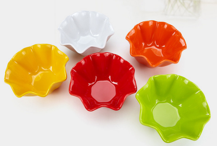 High-class A5 Melamine Ceramic-like Colorful Lotus-leave Bowl Creative Salad Bowl