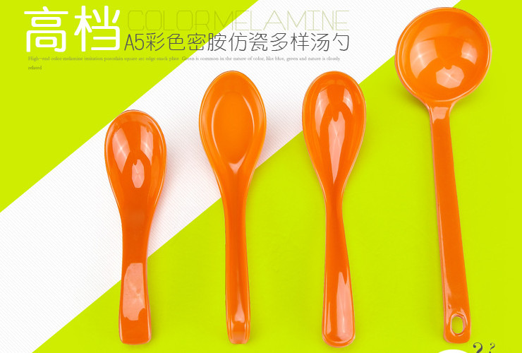 High-class A5 Melamine Ceramic-like Colorful Japan Soup Noodle Special Spoon