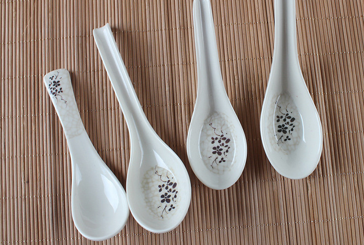 Melamine Ceramic-like Lotus-pattern Soup Spoon Small Spoon Kung Fu Spoon Thickened