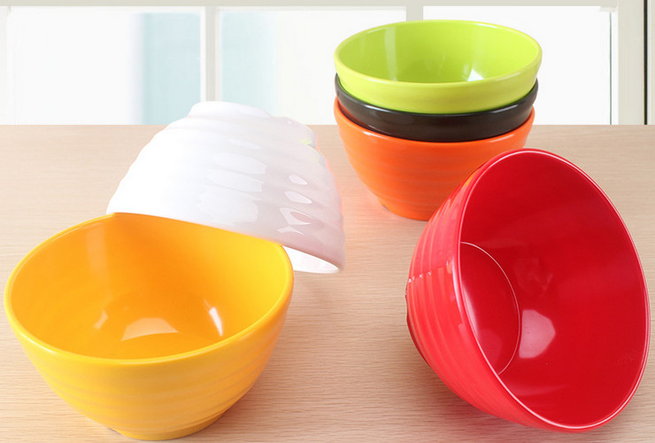 High-class A5 Melamine Ceramic-like Colorful Big Rice Bowl Soup Bowl