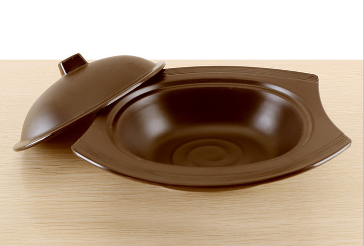 高檔A5棕色密胺磨砂櫻花仿瓷塑料碗泡麵碗帶蓋碗
