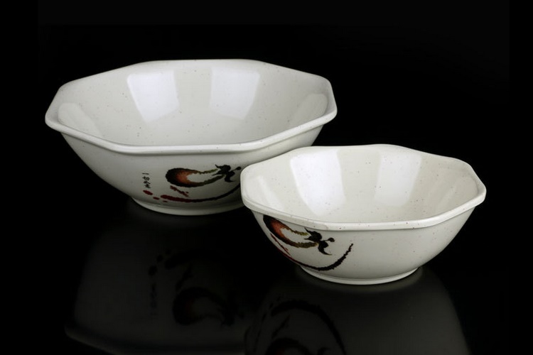 密胺科学瓷 美耐皿餐具创意八角碗 日韩面碗