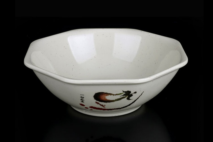 密胺科學瓷 美耐皿餐具創意八角碗 日韓麵碗